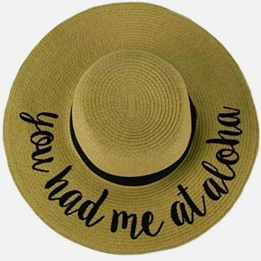 Boho Straw Hat Holiday Resort Cruise Hawaiian You Had Me At Aloha New